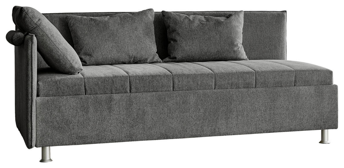 POLSTERLIEGE  in Flachgewebe Anthrazit  - Anthrazit/Alufarben, KONVENTIONELL, Holz/Holzwerkstoff (90/200cm) - Beldomo Style