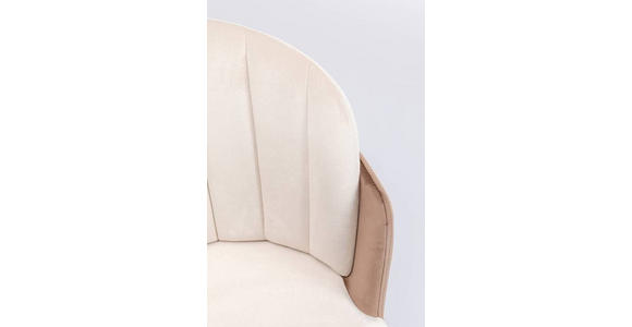 STUHL  in Stahl Samt Metall, Textil  - Beige/Goldfarben, Design, Textil/Metall (52/81/58cm) - Ambia Home