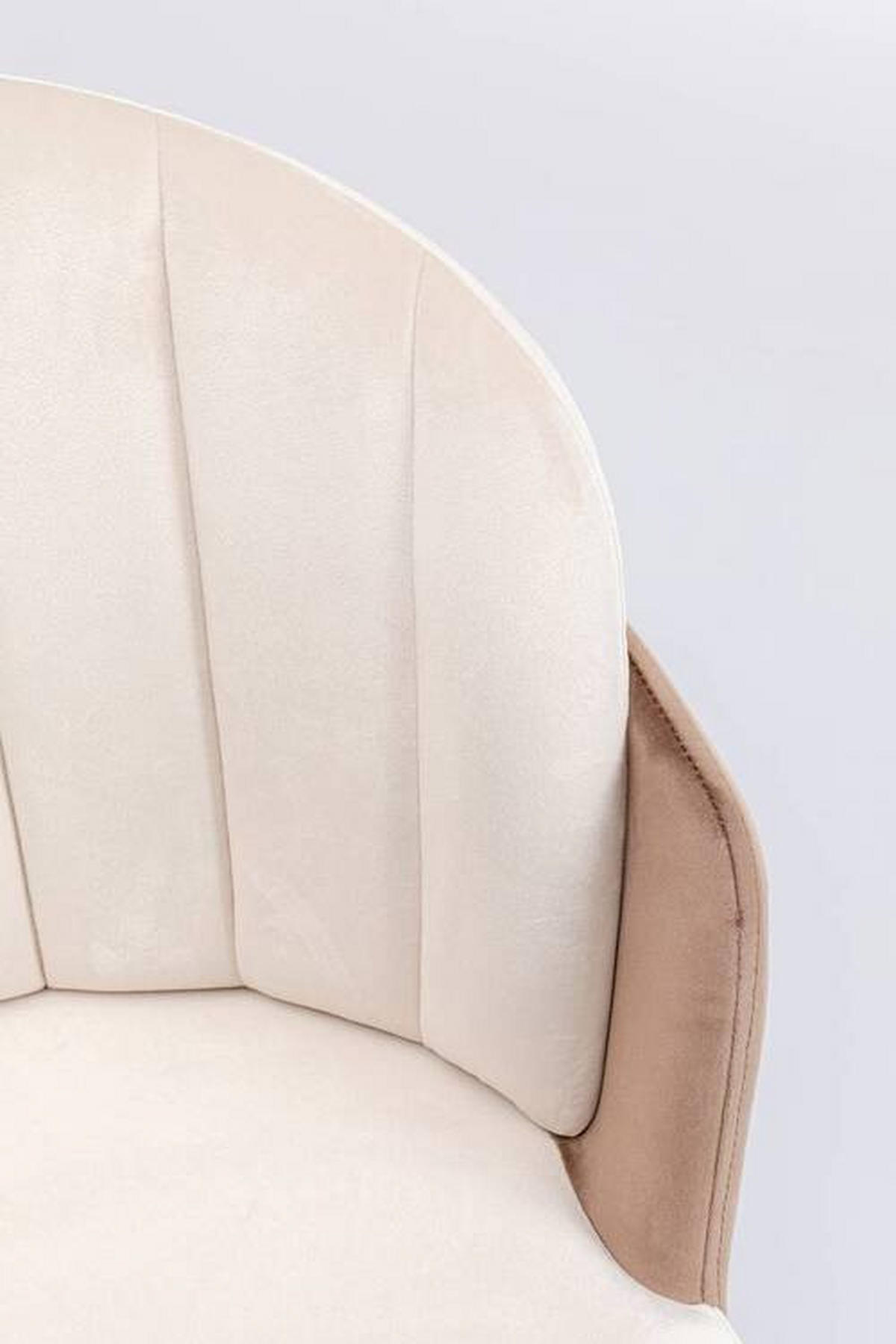 STUHL Samt Schwarz, Goldfarben, Beige  - Beige/Goldfarben, Design, Textil/Metall (52/81/58cm) - Kare-Design