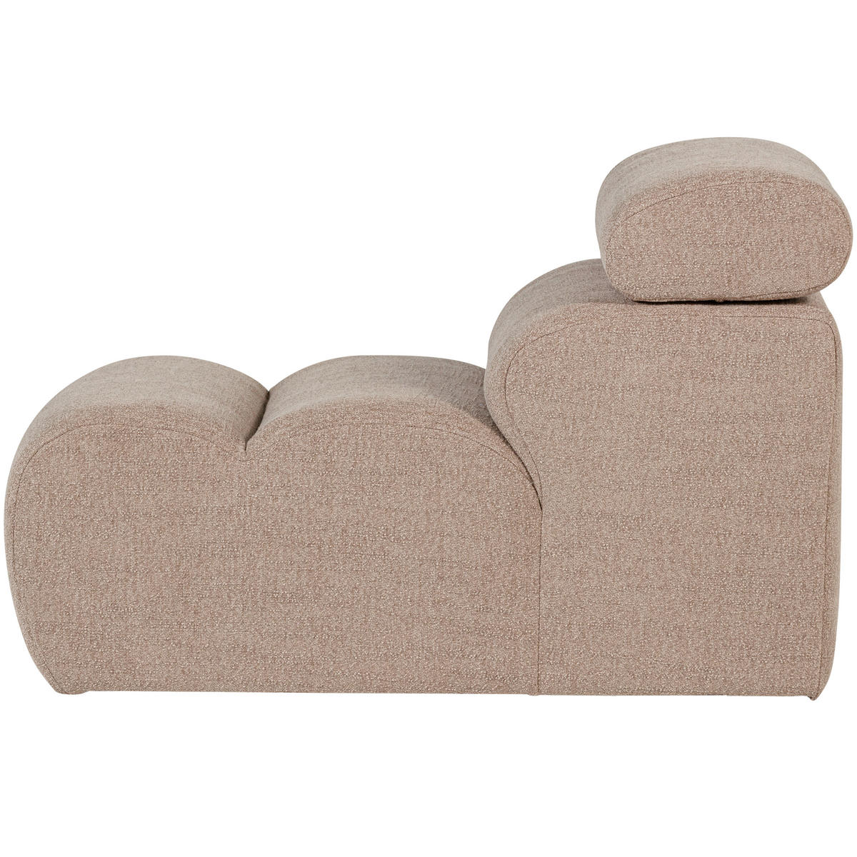 SOFAELEMENT Novi in Bouclé Taupe  - Taupe/Schwarz, Design, Kunststoff/Textil (82/86/113cm) - Livetastic
