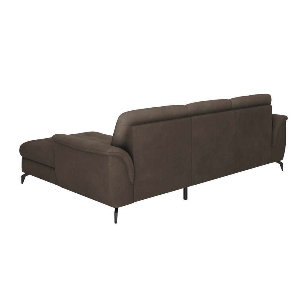 Thumbnail - Sit & More Ecksofa Zora E, Dunkelbraun, Textil, 4,5-Sitzer, Ottomane rechts, L-Form, 262x164 cm, Goldenes M, Oeko-Tex® S...