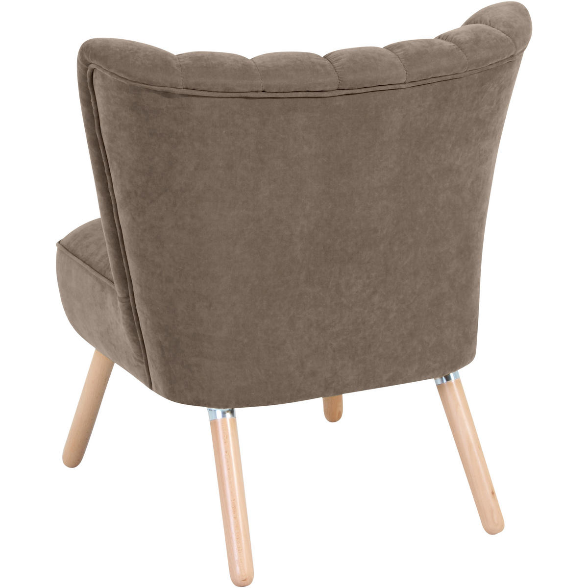 SESSEL in Velours Hellbraun  - Hellbraun/Buchefarben, Design, Holz/Textil (70/80/66cm) - Max Winzer