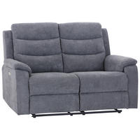 2-SITZER-SOFA Webstoff Grau  - Schwarz/Grau, KONVENTIONELL, Kunststoff/Textil (153/102/93cm) - P & B