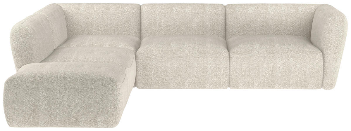 HÖRNSOFFA i bouclé cremefärgad  - svart/cremefärgad, Design, textil/plast (102/283cm) - Niels Andersson