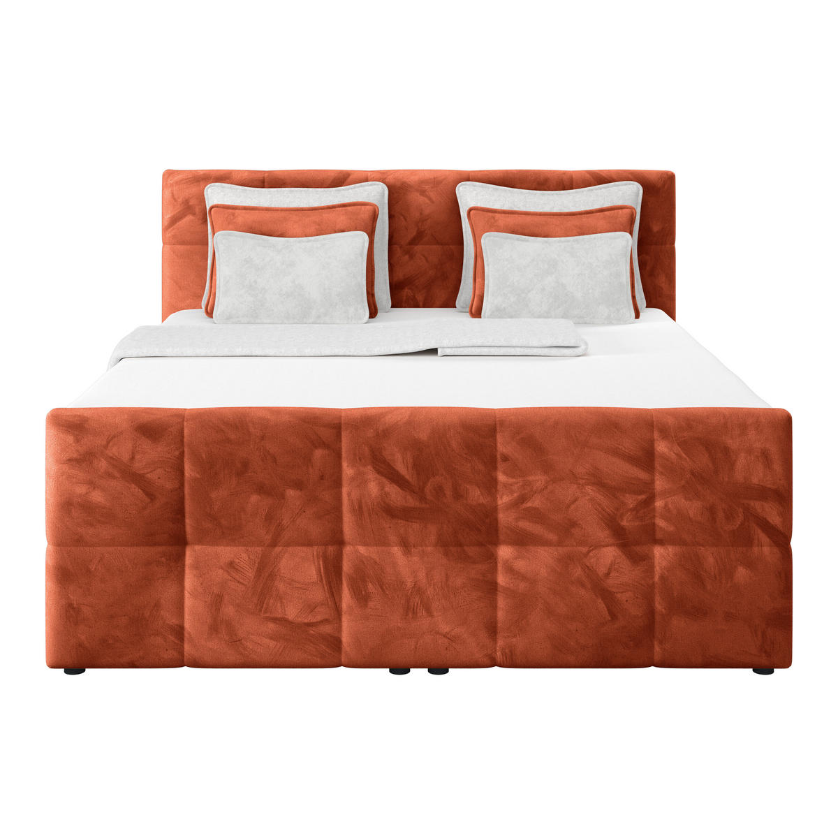 BOXSPRINGBETT 180/200 cm,  in Rostfarben, gepolstertes Kopfteil, Bettkasten, Topper, Matratzen, H4 + H4 = sehr fest  - Rostfarben, KONVENTIONELL, Holz/Holzwerkstoff (180/200cm) - Luca Bessoni