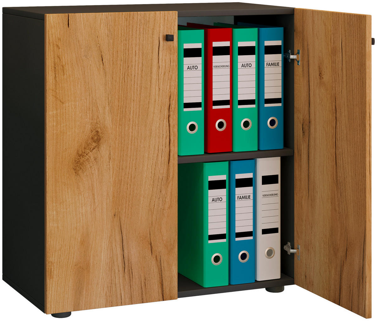 ARKIVHYLLA 70/74/37 cm  - honungsek/svart, Design, trämaterial/plast (70/74/37cm) - MID.YOU
