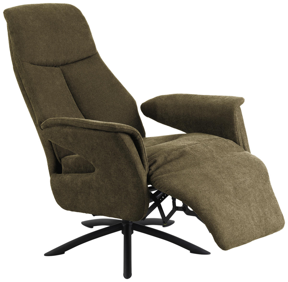 RELAXSESSEL Webstoff Relaxfunktion, Kopfteilverstellung    - Dunkelgrün/Schwarz, Design, Textil/Metall (73/110/84cm) - Welnova