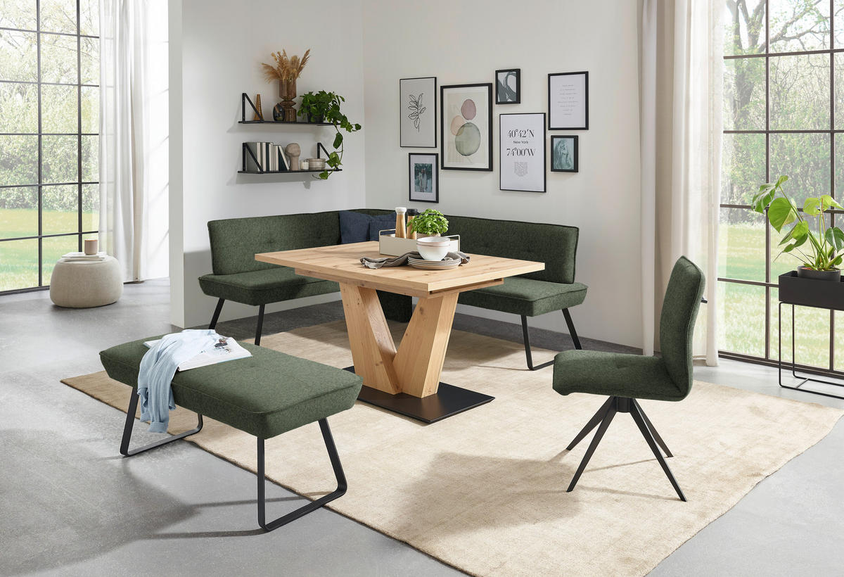 HOCKERBANK 118/50/51 cm   - Waldgrün/Schwarz, Design, Textil/Metall (118/50/51cm) - Dieter Knoll