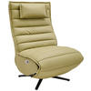 RELAXSESSEL Lederlook Echtleder Relaxfunktion, Fußteilverstellung, Nackenkissen    - Schwarz/Olivgrün, Design, Leder/Textil (68/108/84cm) - Stylife