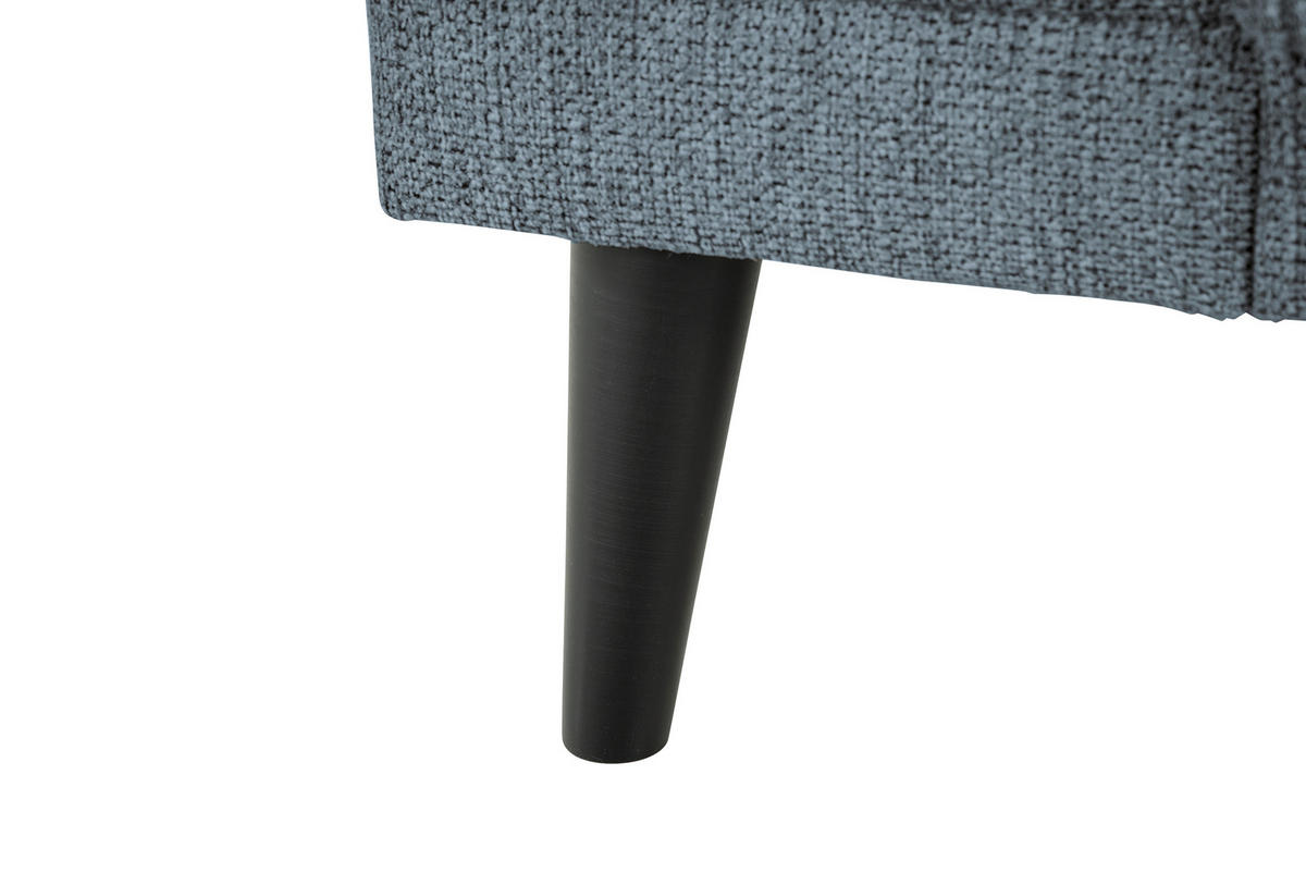 3-SITZER-SOFA OSLO_LZ Webstoff Blaugrau  - Blaugrau/Schwarz, Design, Holz/Textil (218/77/93cm) - MID.YOU