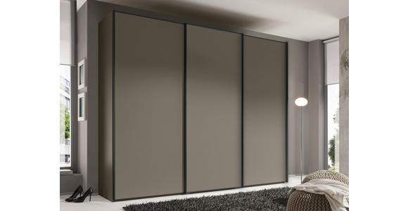 SCHWEBETÜRENSCHRANK  in Mokka  - Graphitfarben/Mokka, Design, Holzwerkstoff/Metall (280/240/68cm) - Moderano