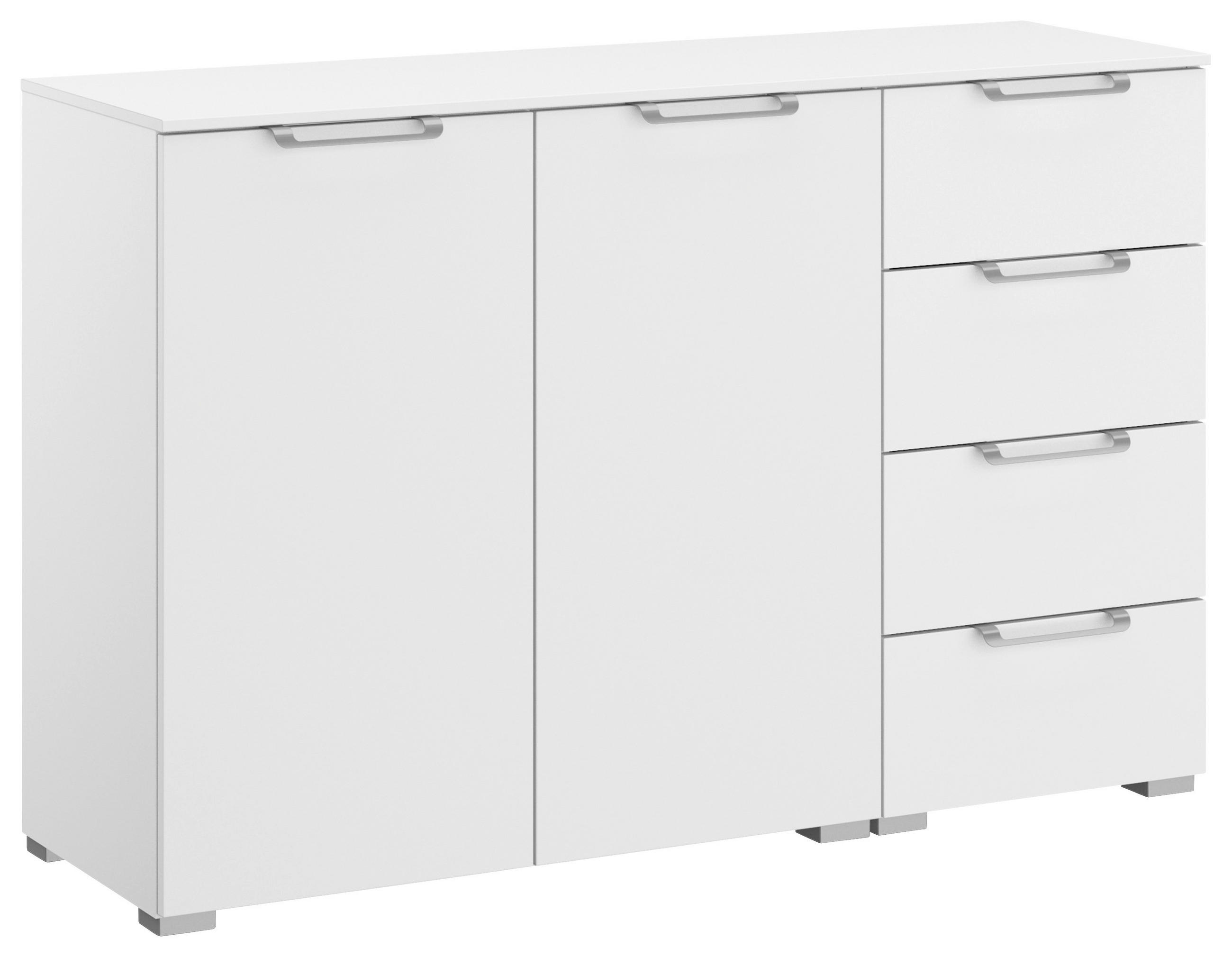 SIDEBOARD 120/81/42 cm  in Weiss  - Weiss/Silberfarben, Design, Holzwerkstoff/Kunststoff (120/81/42cm) - Novel