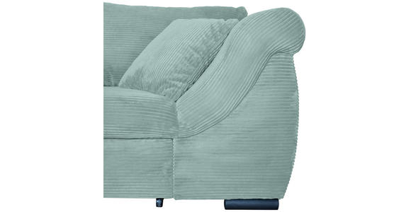 ECKSOFA Salbeigrün Cord Zierkissen, Rückenkissen, Bettkasten, Schlaffunktion, Rücken echt, Liegefläche im Originalstoff  - Salbeigrün/Schwarz, KONVENTIONELL, Textil/Metall (168/258cm) - Carryhome