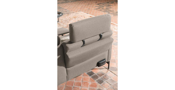 ECKSOFA in Flachgewebe, Struktur Hellbraun  - Hellbraun/Anthrazit, Design, Textil/Metall (254/230cm) - Ambiente