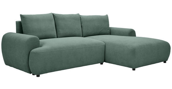 ECKSOFA Grün Webstoff  - Schwarz/Grün, MODERN, Kunststoff/Textil (265/175cm) - Carryhome