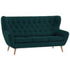3-SITZER-SOFA in Mikrofaser Grün  - Grün, Design, Holz/Textil (187/101/95cm) - Stylife