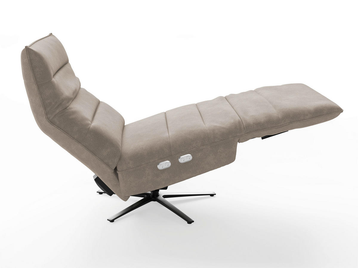 RELAXSESSEL Textil Taupe  - Taupe/Schwarz, Basics, Textil/Metall (80/109/98cm) - Sit & More