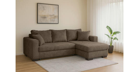 ECKSOFA Braun Webstoff  - Braun, KONVENTIONELL, Holz/Textil (170/235cm) - Carryhome