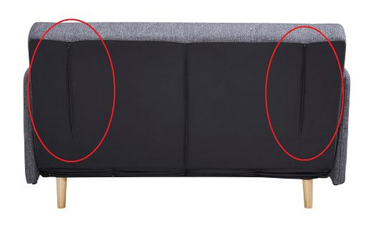 SCHLAFSOFA Webstoff Grau  - Eichefarben/Grau, LIFESTYLE, Holz/Textil (132/81/90cm) - Livetastic