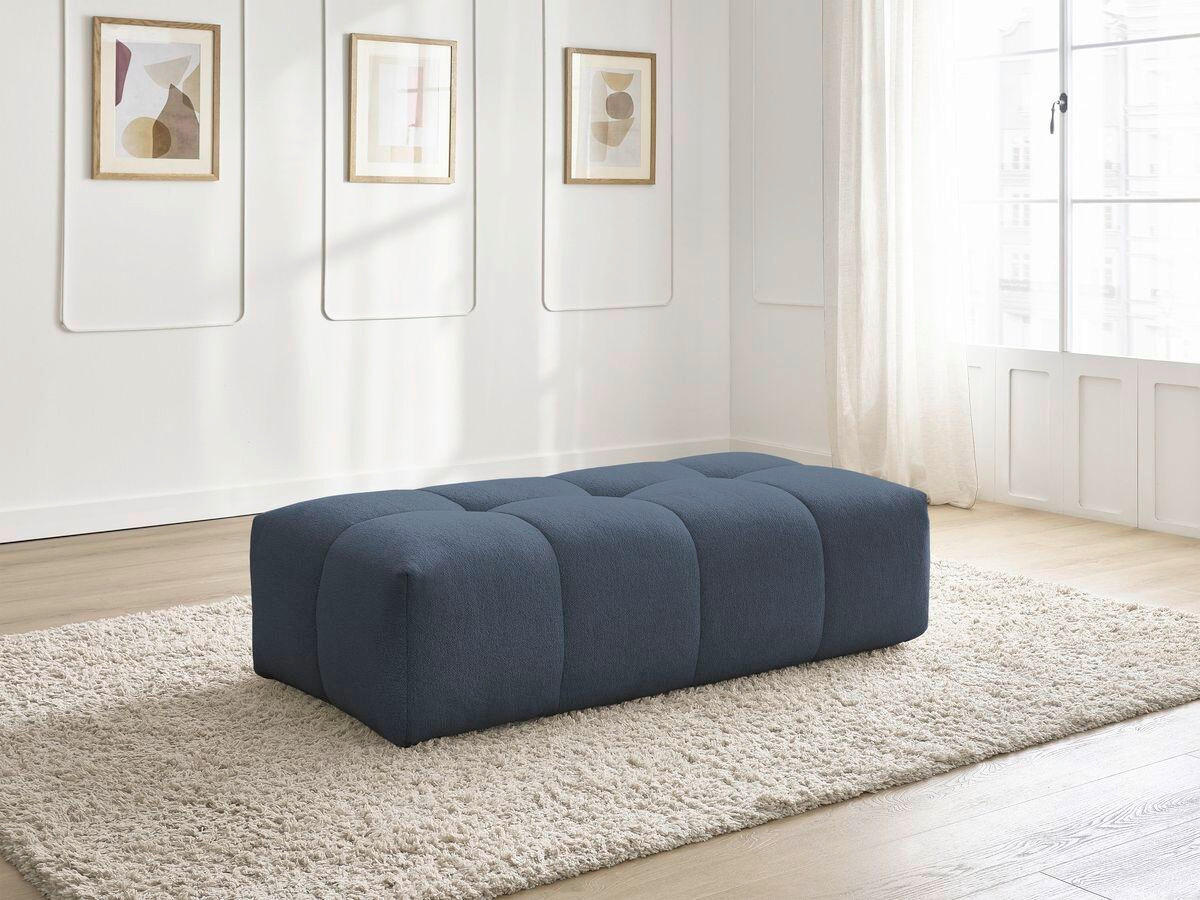 HOCKER EVEREST Flachgewebe Dunkelblau  - Schwarz/Dunkelblau, MODERN, Kunststoff/Textil (166/100/40cm)