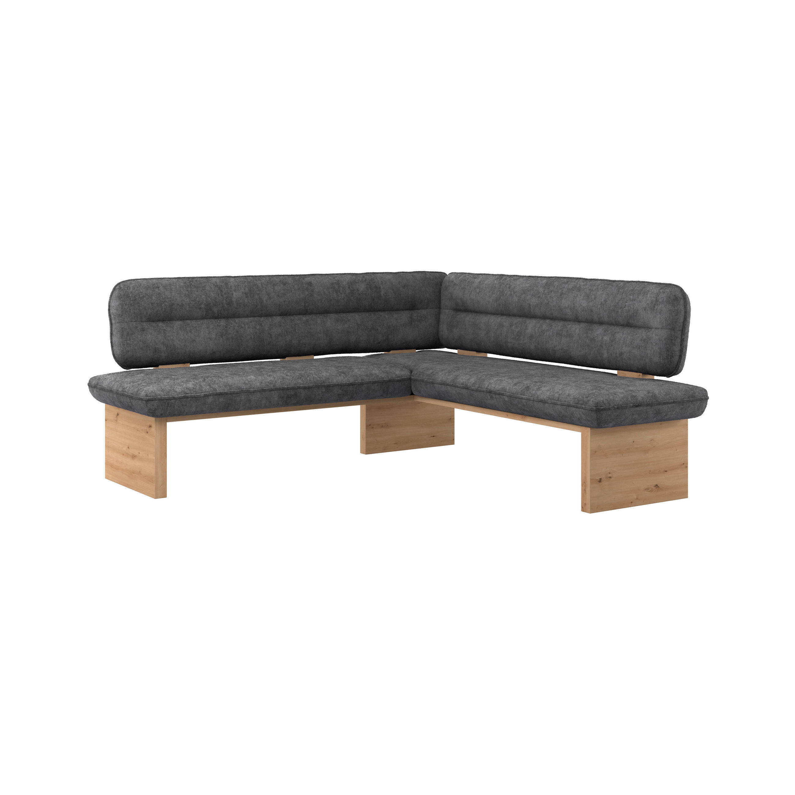 ECKBANK 212/170 cm Webstoff Anthrazit Eiche Sperrholz   - Eichefarben/Anthrazit, KONVENTIONELL, Holz/Textil (212/170cm) - James Wood