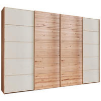 SCHWEBETÜRENSCHRANK 330/217/67 cm 4-türig Buchefarben, Champagner  - Champagner/Buchefarben, Natur, Glas/Holz (330/217/67cm) - Linea Natura