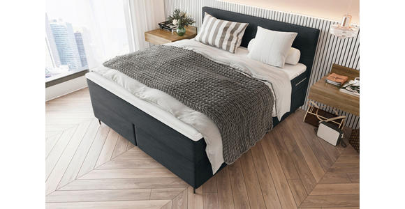 BOXSPRINGBETT 180/200 cm  in Anthrazit  - Anthrazit/Schwarz, KONVENTIONELL, Textil/Metall (180/200cm) - Carryhome