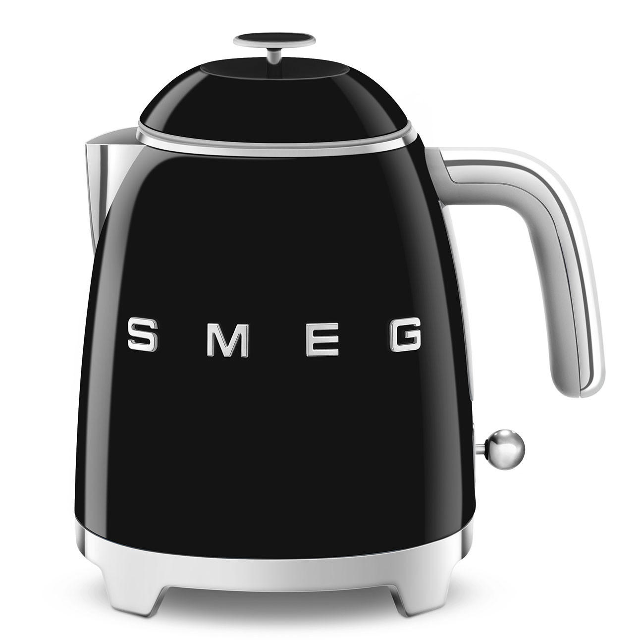 WASSERKOCHER 0,8 l  - Schwarz Hochglanz, Design, Metall (22,3/24,8/17,1cm) - SMEG