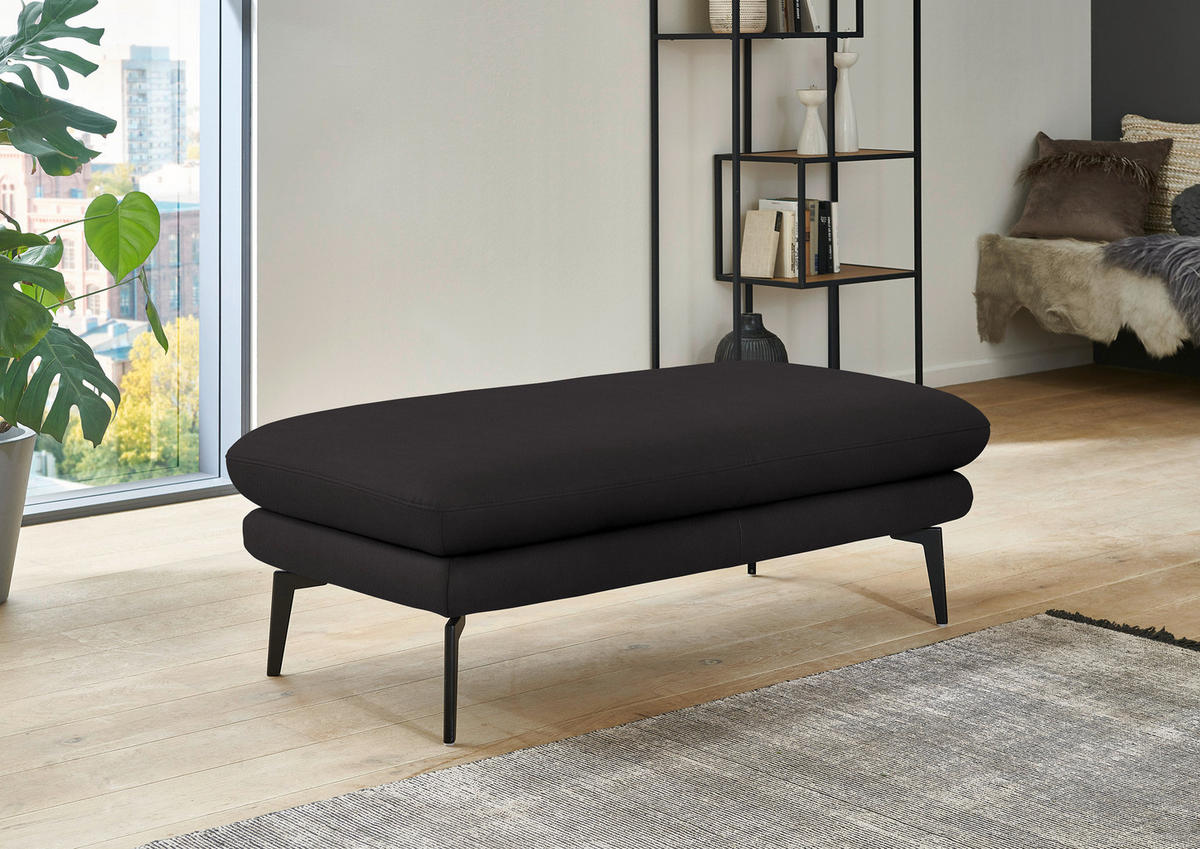 ECKSOFA in Echtleder Dunkelbraun  - Dunkelbraun/Schwarz, Design, Leder/Metall (310/180cm) - Dieter Knoll
