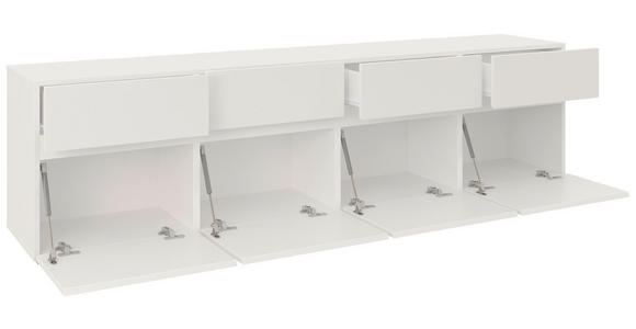 LOWBOARD  in 200/52,8/40 cm  - Silberfarben/Weiß, Design, Holzwerkstoff (200/52,8/40cm) - Xora