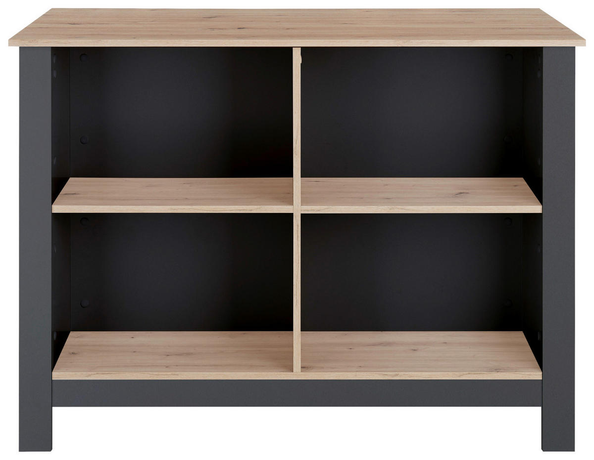 KUHINJSKI OTOK antracit, hrast Artisan  - hrast Artisan/antracit, Design, drvni materijal (124/90/75cm) - MID.YOU