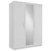 GARDEROB MED GÅNGJÄRN 135/199/58 cm 3-dörrar - vit/aluminiumfärg, Klassisk, trämaterial/glas (135/199/58cm) - MID.YOU