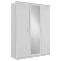 DREHTÜRENSCHRANK in Weiss  - Weiss/Alufarben, Konventionell, Glas/Holzwerkstoff (135/199/58cm) - MID.YOU