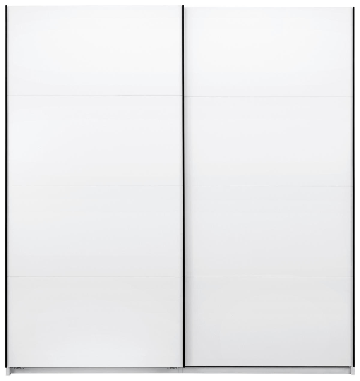 SCHIEBETÜRENSCHRANK 200/211,5/61,5 cm 2-türig Weiß  - Schwarz/Weiß, MODERN, Holzwerkstoff/Metall (200/211,5/61,5cm) - MID.YOU