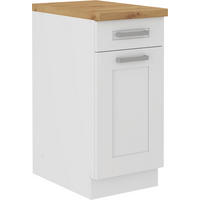 KÜCHENUNTERSCHRANK 40/86/60 cm  in Weiß  - Silberfarben/Eiche Artisan, ROMANTIK / LANDHAUS, Holzwerkstoff/Metall (40/86/60cm) - MID.YOU