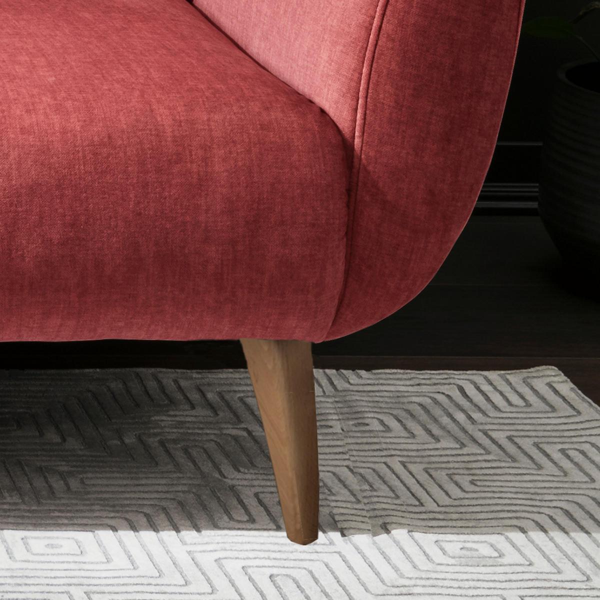 2,5-SITZER in Velours Koralle, Multicolor  - Koralle/Buchefarben, Modern, Holz/Textil (196/94/103cm) - Livetastic