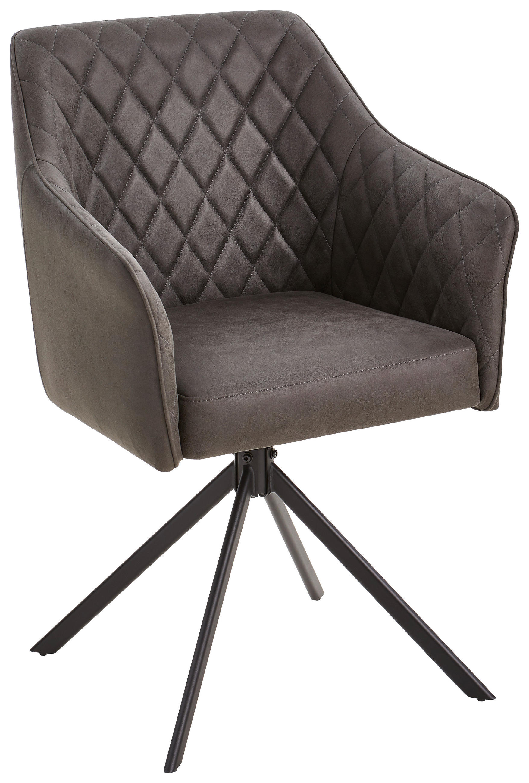 SCAUN CU BRAȚE in gri  - negru/gri, Modern, lemn/metal (60/91/56cm) - Carryhome
