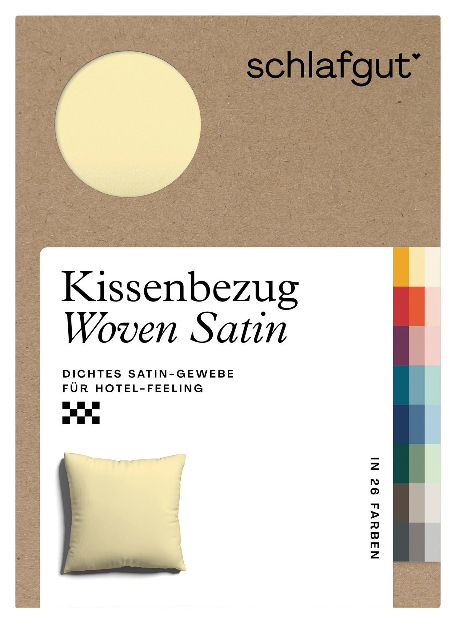 KISSENHÜLLE WOVEN SATIN 40/40 cm  - Hellgelb, Basics, Textil (40/40cm) - Schlafgut