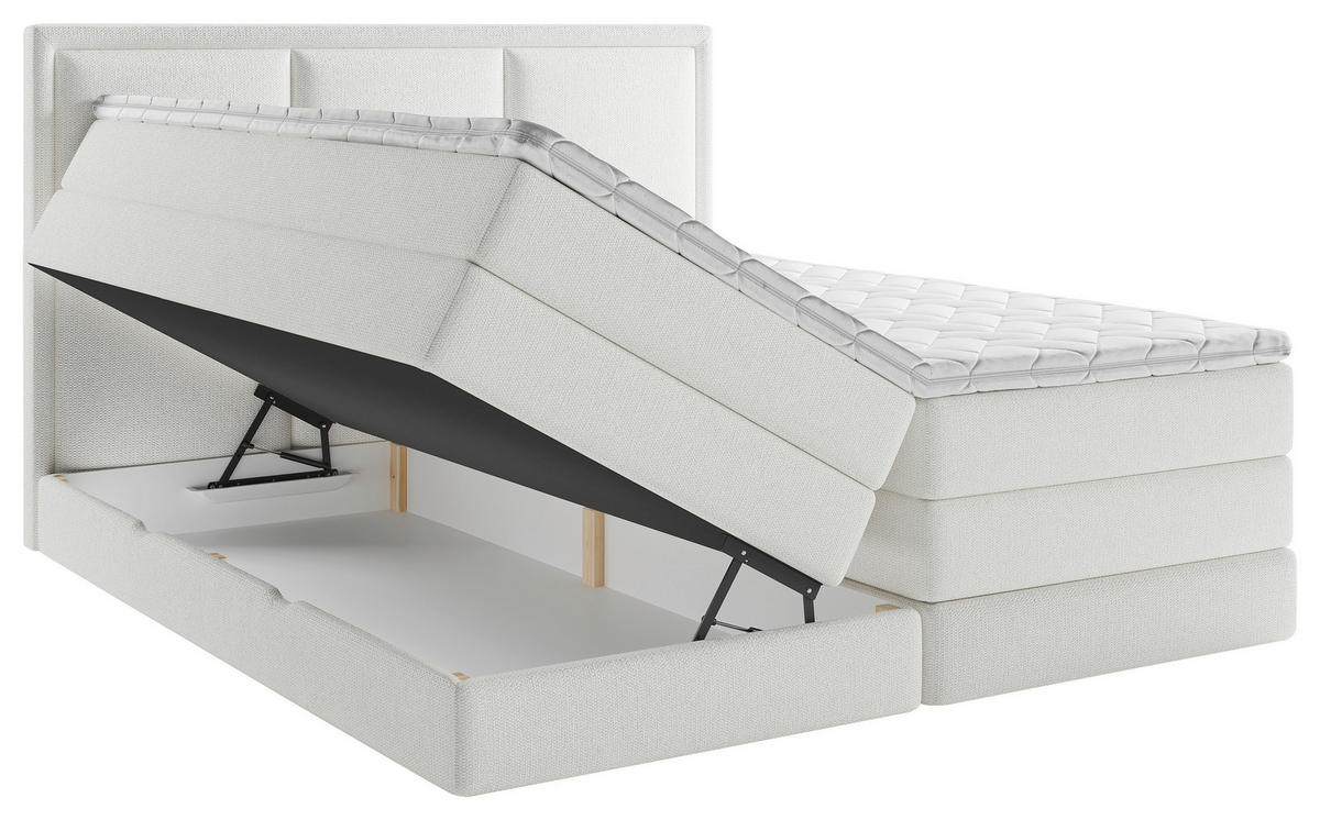 BOXSPRINGBETT 180/200 cm  in Weiss  - Weiss, Design, Kunststoff/Textil (180/200cm) - MID.YOU