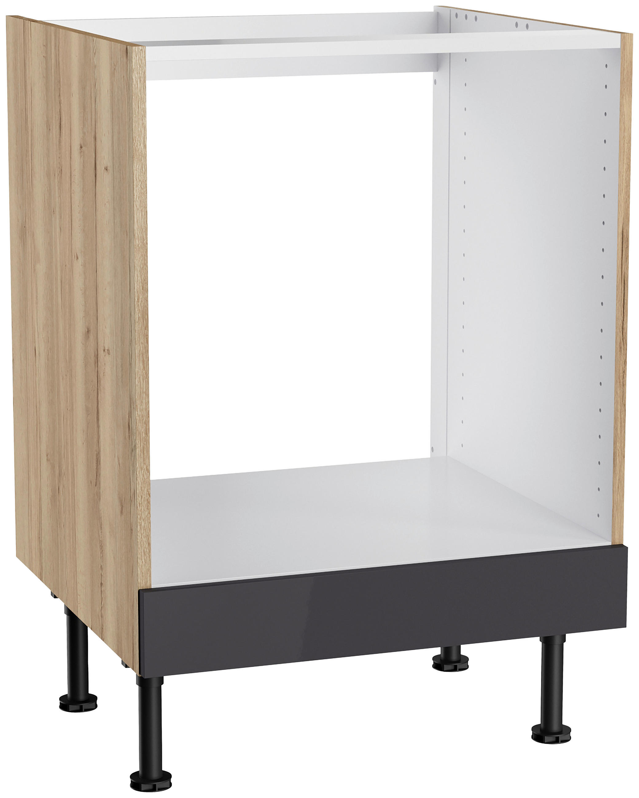 Thumbnail - Optifit Küchenblock, Anthrazit, Eiche, Metall, 1,1 Schubladen, seitenverkehrt montierbar, nur wie online abgebildet best...