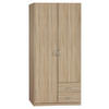 DREHTÜRENSCHRANK in Sonoma Eiche  - Silberfarben/Sonoma Eiche, Design, Holzwerkstoff/Kunststoff (91/197/54cm) - Boxxx