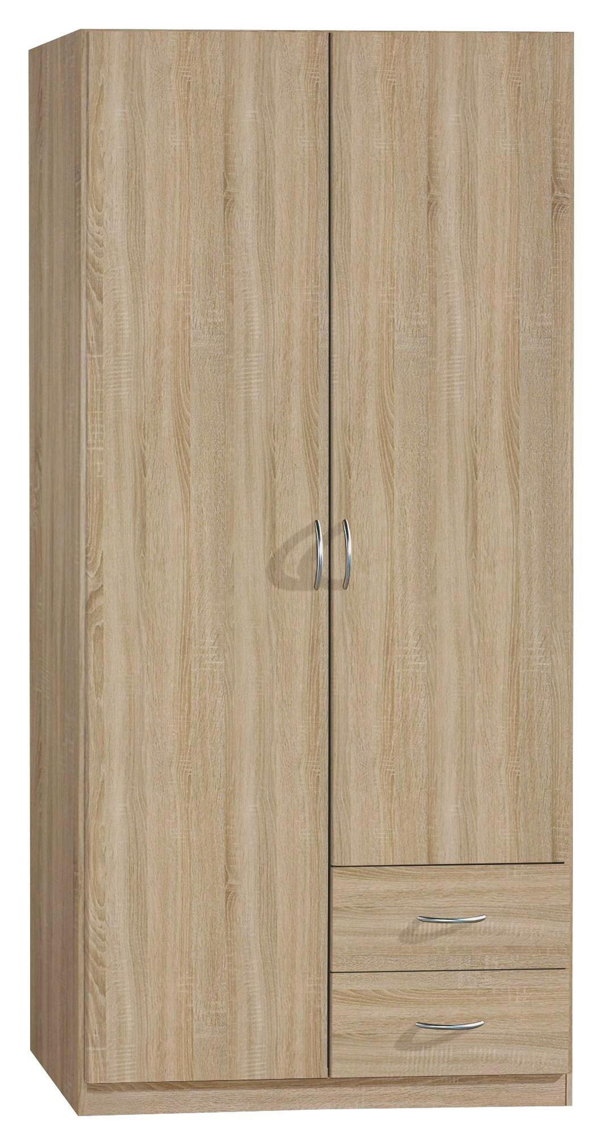 DREHTÜRENSCHRANK in Sonoma Eiche  - Silberfarben/Sonoma Eiche, Design, Holzwerkstoff/Kunststoff (91/197/54cm) - Boxxx
