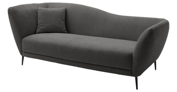 RÉCAMIERE Anthrazit Chenille Zierkissen, Rücken echt  - Anthrazit/Schwarz, KONVENTIONELL, Textil/Metall (224/70/97cm) - Hom`in