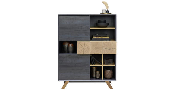 HIGHBOARD Eichefarben, Dunkelgrau Einlegeböden  - Eichefarben/Dunkelgrau, Design, Holz/Holzwerkstoff (100/133,5/40cm) - Carryhome