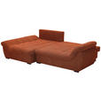 ECKSOFA Rostfarben Flachgewebe  - Rostfarben/Schwarz, Design, Kunststoff/Textil (175/278cm) - Xora