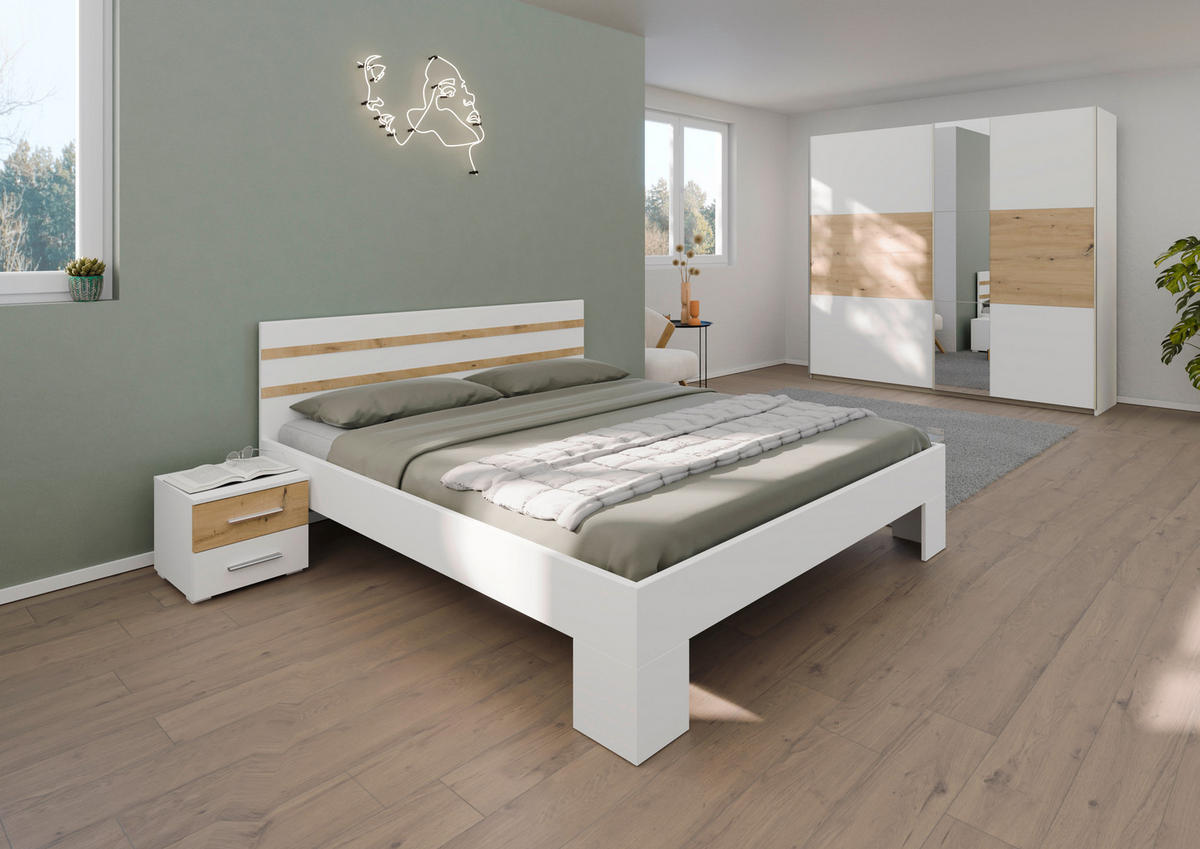 SCHLAFZIMMER Weiß, Eiche Artisan  - Weiß/Eiche Artisan, KONVENTIONELL, Holzwerkstoff
