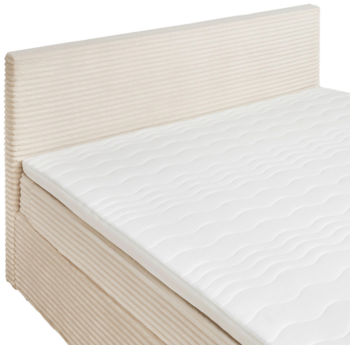 POSTELJA Z VZMETNICO 180 cm   x 200 cm  , tekstil krem barve  - črna/krem barve, Basics, umetna masa/tekstil (180/200cm) - Livetastic