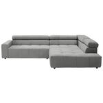 ECKSOFA in Feincord Grau  - Schwarz/Grau, KONVENTIONELL, Kunststoff/Textil (311/219cm) - Hom`in