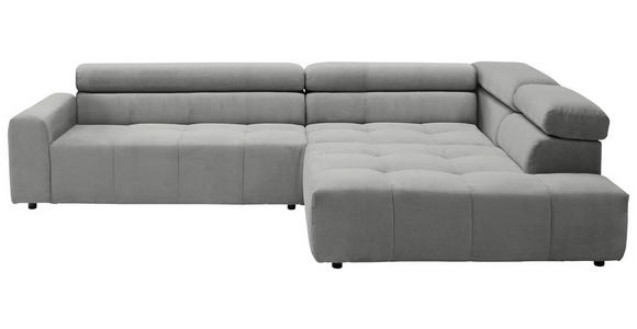 ECKSOFA in Feincord Grau  - Schwarz/Grau, KONVENTIONELL, Kunststoff/Textil (311/219cm) - Hom`in