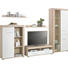 WOHNWAND Sonoma Eiche, Weiß - Chromfarben/Alufarben, Design, Glas/Holz (294/201/48cm) - CARRYHOME